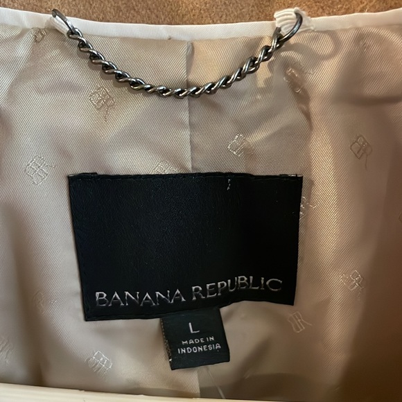 Banana Republic buttoned long pea coat/trench coat - Picture 2 of 4